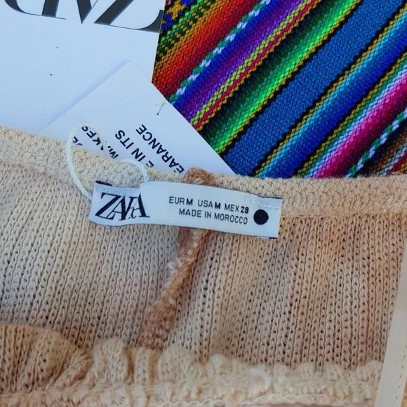 ZARA Maxi Summer Tie Dye Strap Dress Tan and Peach Women's Medium, NWT - Picture 14 of 17
